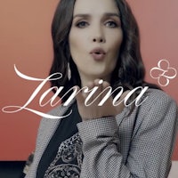 a woman with the word larina on her face